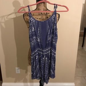 Blue, casual romper